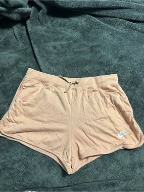 Nike Women's Peach Drawstring Athletic Shorts